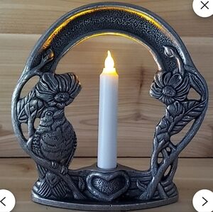Vintage Carson Songbird Pewter Taper Candle Holder
